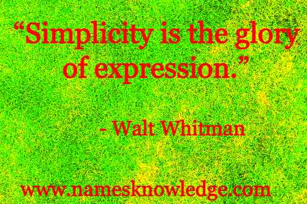 “Simplicity is the glory of expression.”
